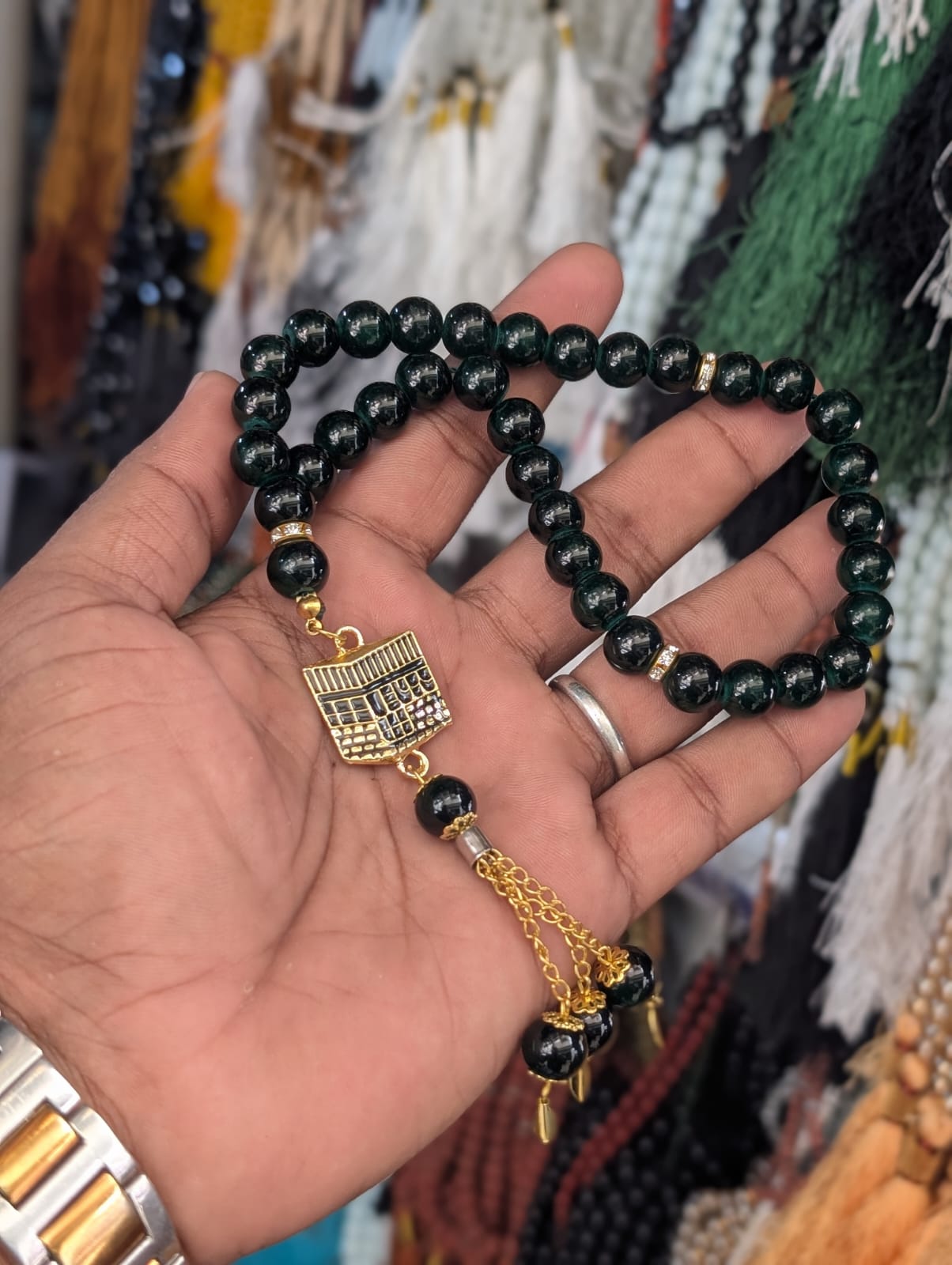 33 Bead Tasbeeh | Premium Islamic Prayer Beads for zikr { kaba pendent tasbeeh }