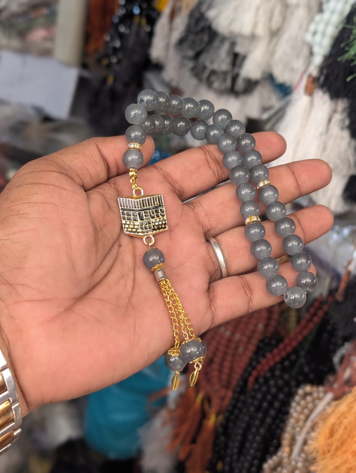 33 Bead Tasbeeh | Premium Islamic Prayer Beads for zikr { kaba pendent tasbeeh }