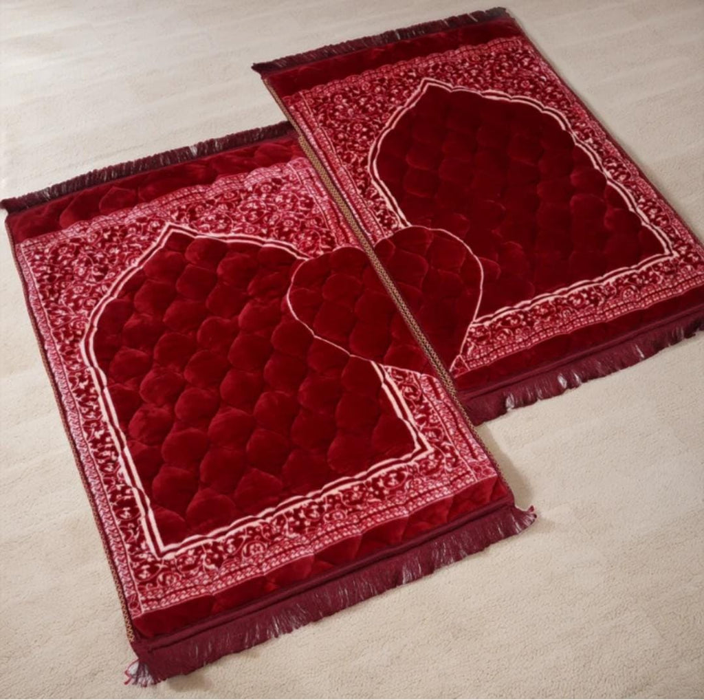 Luxury Heart Couple Prayer Mat Set | Islamic Wedding & Nikah Gift