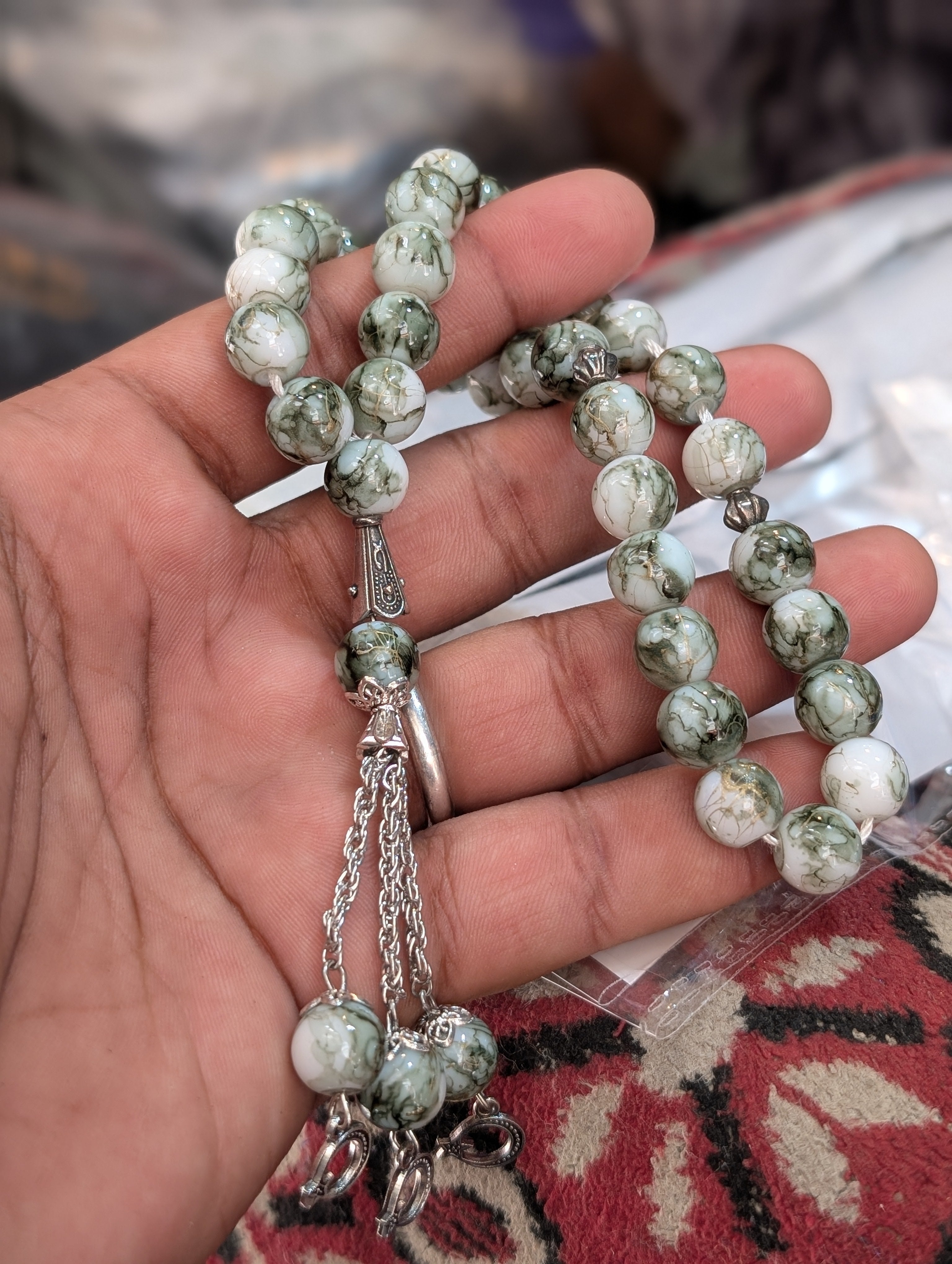 33 beads agate stone copy tasbeeh with china style chain