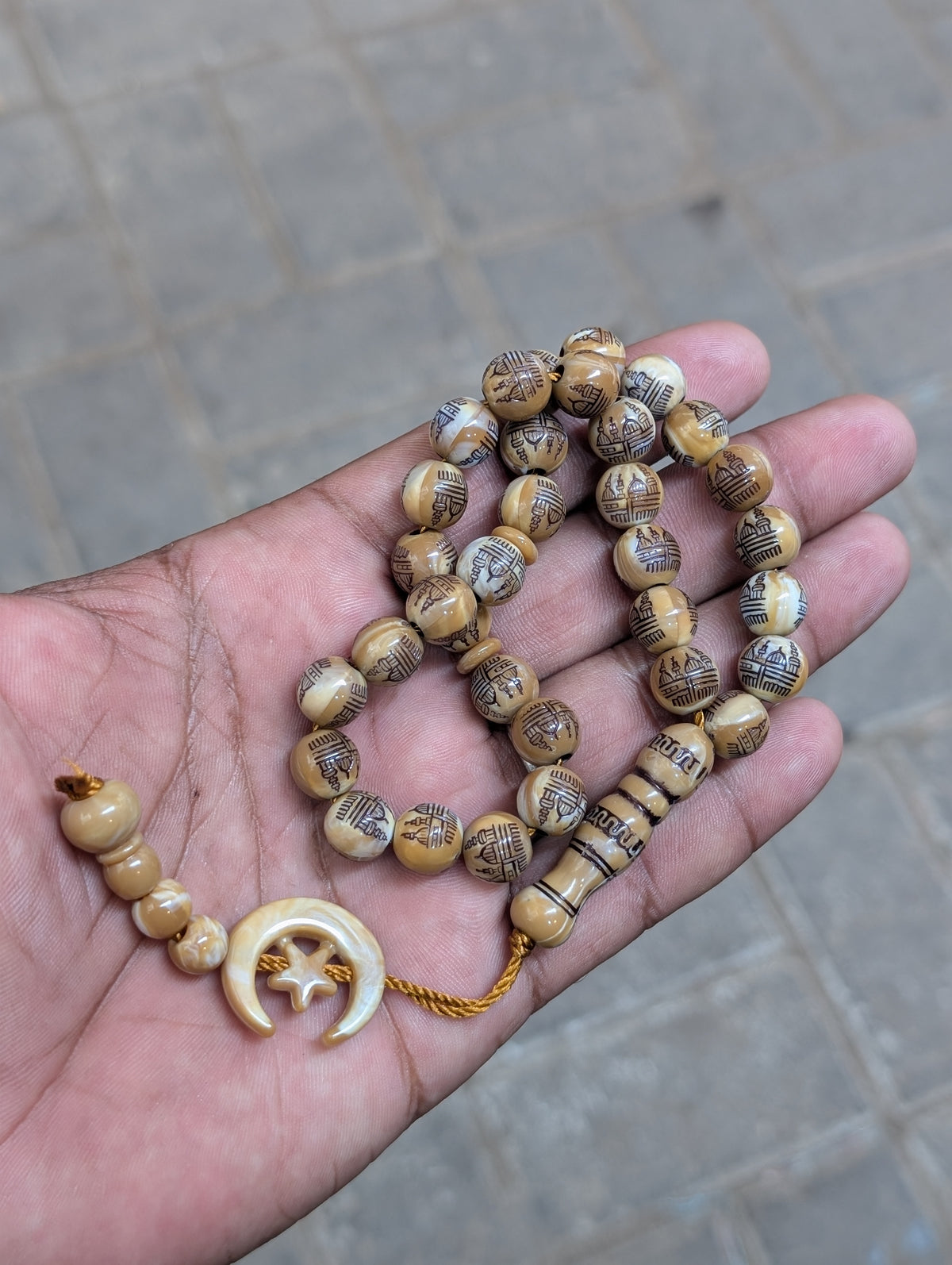 Mosque engraved 33 beads china tasbeeh