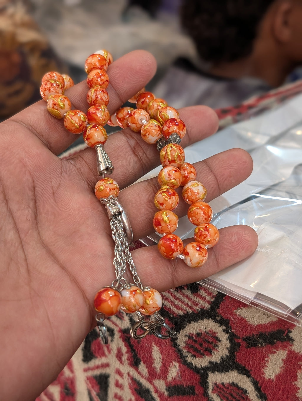 33 beads agate stone copy tasbeeh with china style chain