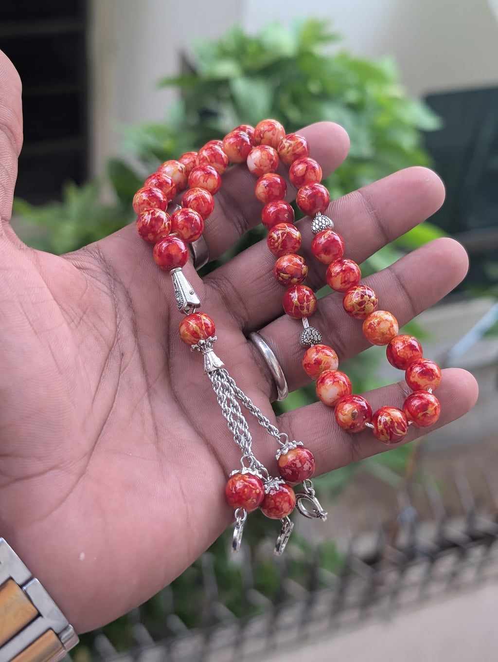33 beads agate stone copy tasbeeh with china style chain