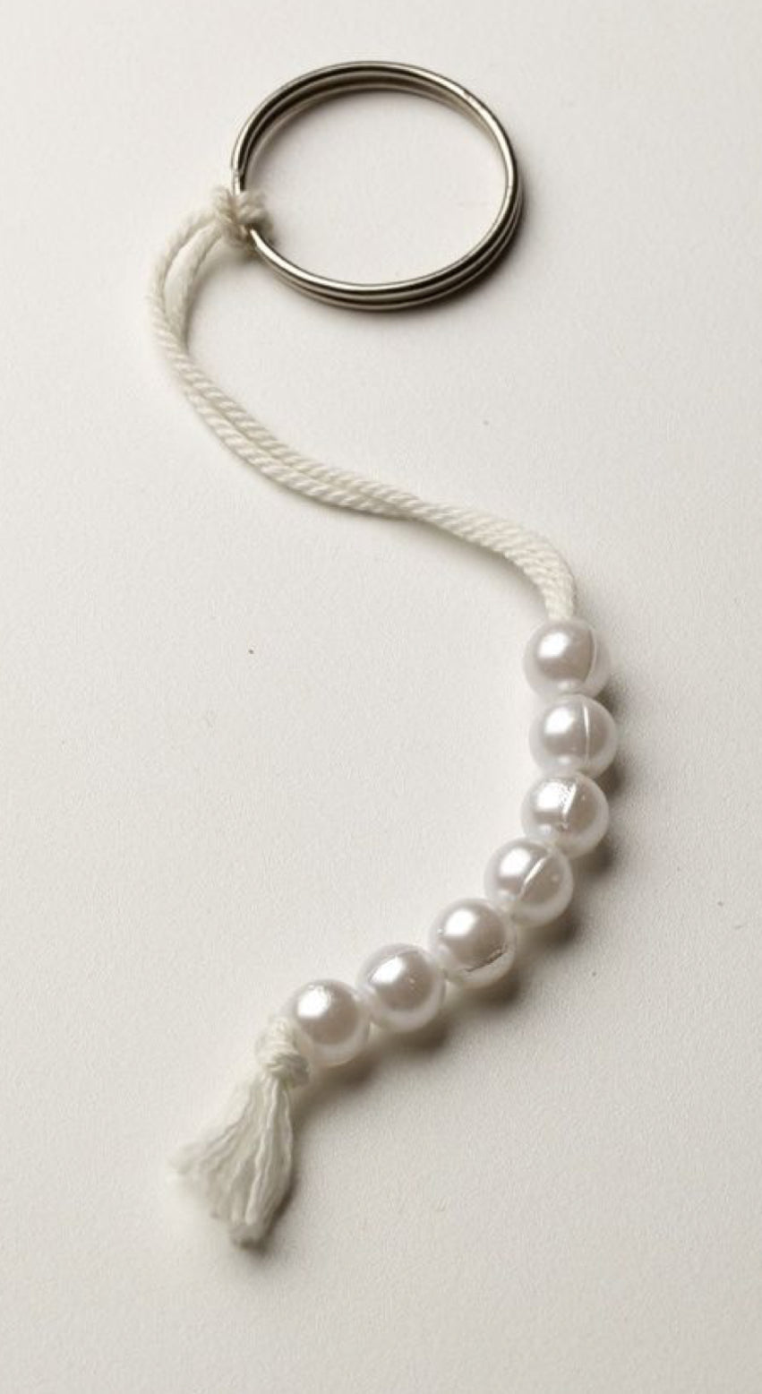 White Marble Tawaf Tasbeeh – 7 Bead Counter for Hajj & Umrah
