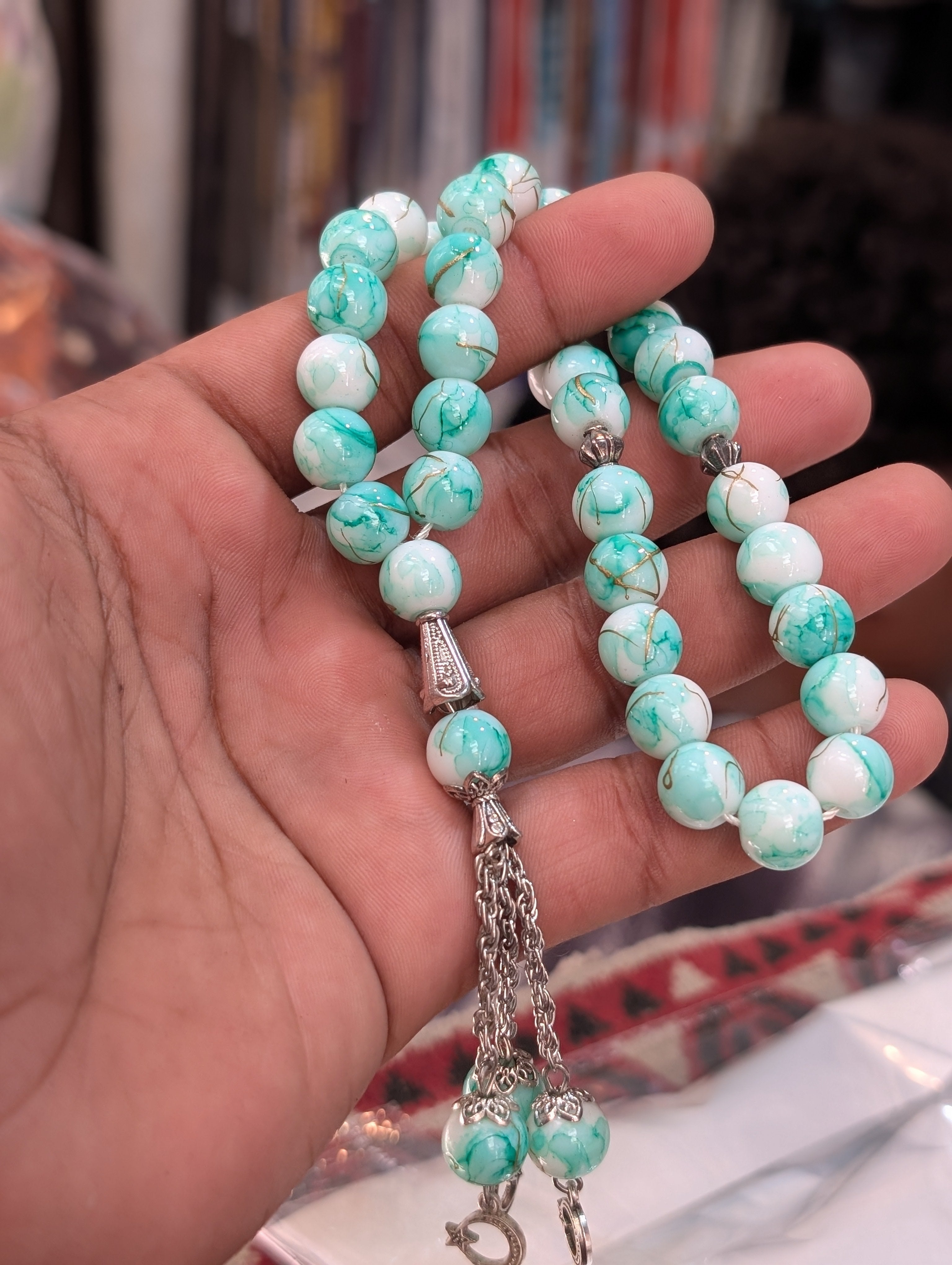 33 beads agate stone copy tasbeeh with china style chain