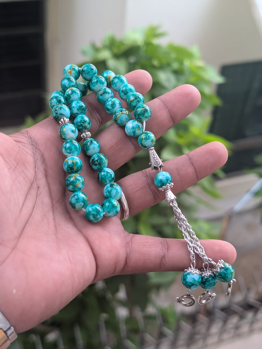 33 beads agate stone copy tasbeeh with china style chain