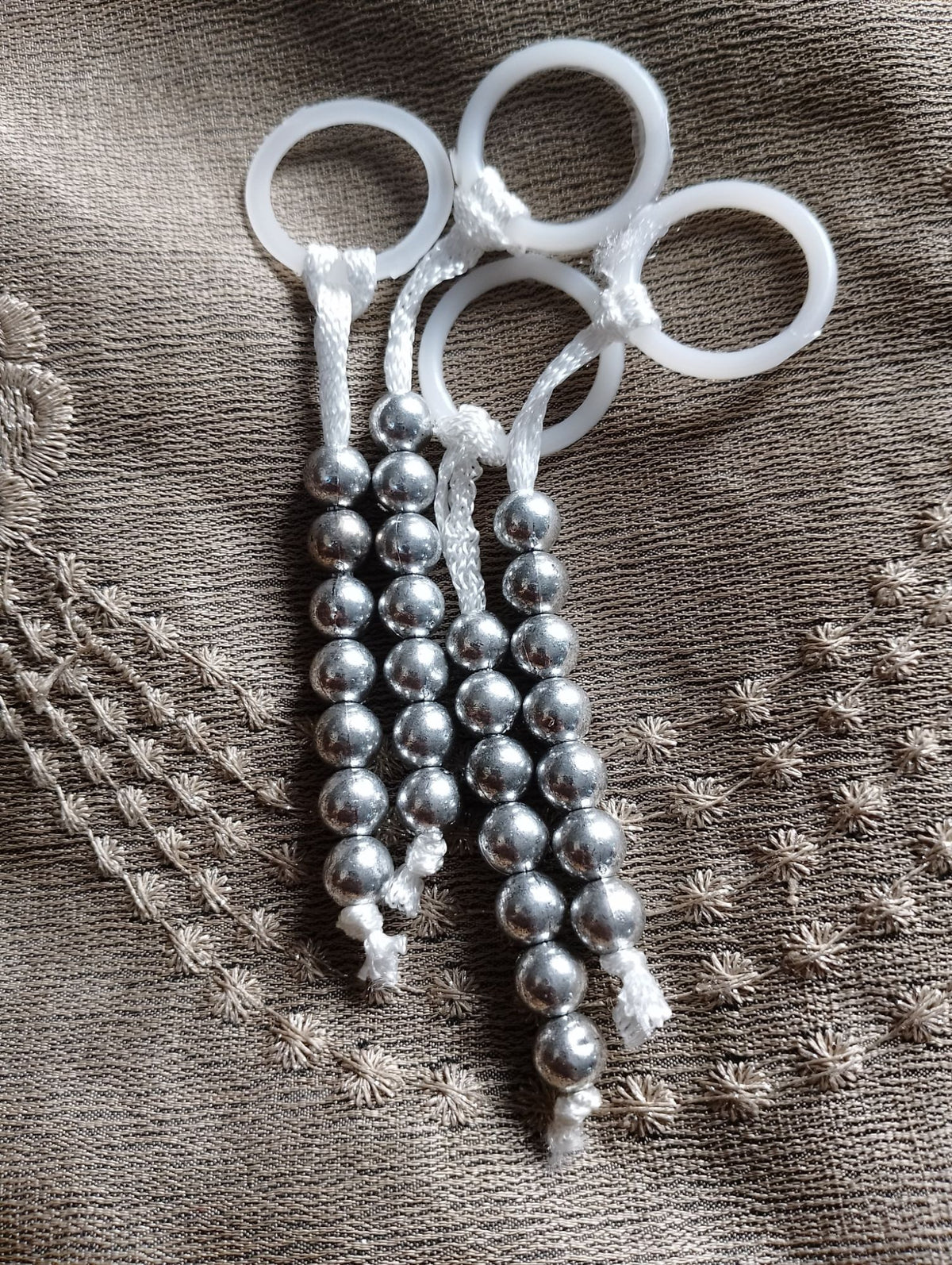 Silver beads Tawaf Tasbeeh  Bead Counter for Hajj & Umrah